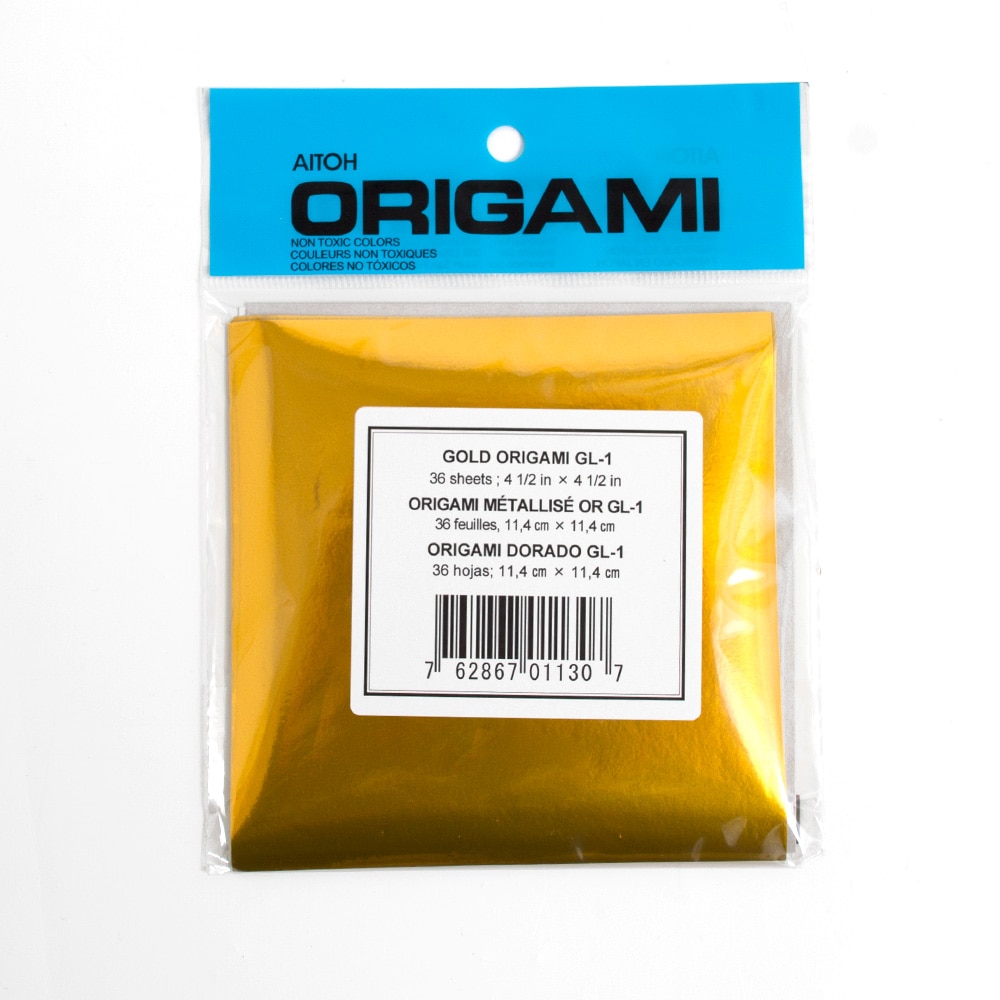 Aitoh, Origami, Papers & Kits, Art & School, 4", GL-1, Gold Foil, 3348
